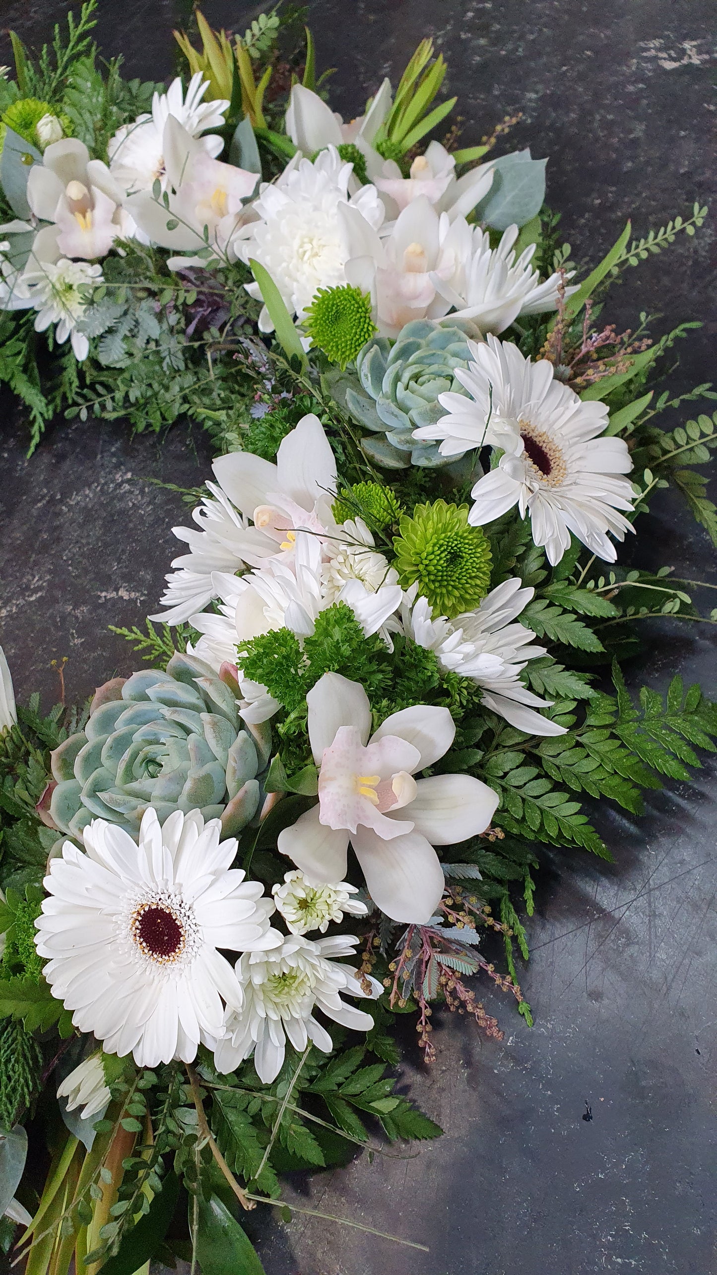 White and green Circle of life wreath